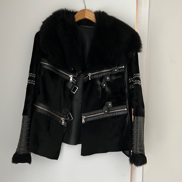 shearling coat Jackets & Blazers - Black Shearling Coat